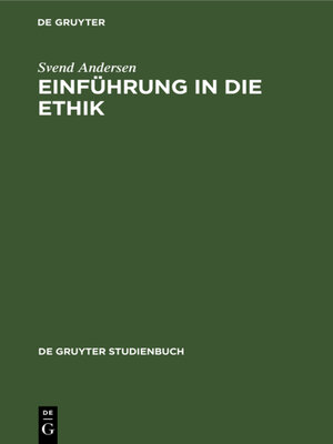 cover image of Einführung in die Ethik